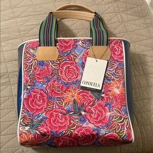 Consuela Floral Tote Bag - Pink and Blue